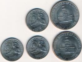 Amerikai Egyesült Államok 1976. + 1/4$ (3x) + 1/2$ "Independence Hall" (2x) T:2
USA 1976D ...