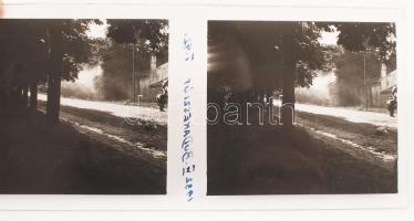 1932 Budapest - térhatású diapozitív képek Pasarétről, 8 db sztereo fényképpár üveglemezen, felirato...