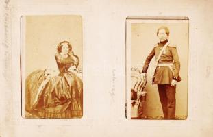 cca 1870-1900 Arisztokrata család rézveretes, csatos, vizitkártya albuma, Európára kiterjedő rokonsá...