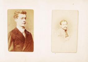 cca 1870-1900 Arisztokrata család rézveretes, csatos, vizitkártya albuma, Európára kiterjedő rokonsá...