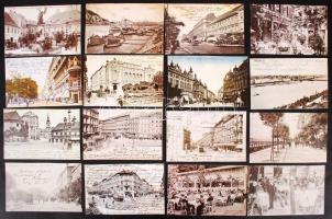 1902 Budapesti képeslapok reprint kiadása 1987-ben, 28 db városkép, életkép, 14x9 cm
