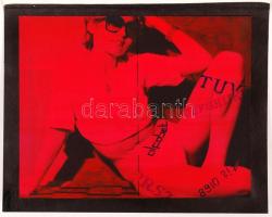 cca 1980-1990 Gona Zoltán: Próbafelvételek egy termék reklámozásához, grafikai tervvel, 5 db finoman...