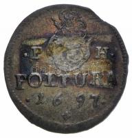 1697PH Poltura Ag "I. Lipót" "...G H B REX" T:2-
Hungary 1697PH Poltura Ag &quot...