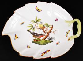 Herendi Rothschild füles kínáló tál, kézzel festett, jelzett, hibátlan, 24×19,5 cm
