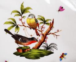 Herendi Rothschild füles kínáló tál, kézzel festett, jelzett, hibátlan, 24×19,5 cm