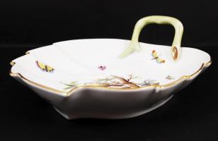 Herendi Rothschild füles kínáló tál, kézzel festett, jelzett, hibátlan, 24×19,5 cm