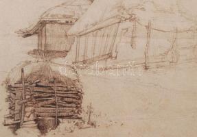 Olvashatatlan jelzéssel: Viskó. Ceruza, papír, paszpartuban, 35×27 cm