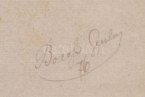 Olvashatatlan jelzéssel: Viskó. Ceruza, papír, paszpartuban, 35×27 cm