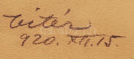 Vitéz jelzéssel: Férfi akt. Ceruza, papír, paszpartuban, 45×28 cm