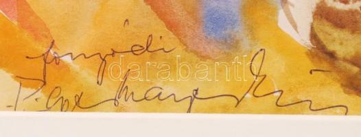 Fonyódi Kálmán (1936-): Csendélet befőttesüveggel. Akvarell, papír, jelzett, paszpartuban, 50×33 cm