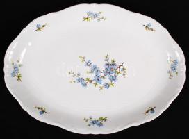 Zsolnay virág mintás készlet, egy tányéron apró lepattanás, jelzett, 24 db