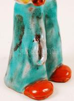 H. Ráhmer Mária (1911-1998): Libás fiú. Festett mázas kerámia, jelzett, hibátlan, m:20,5 cm