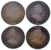 1763-1765KM Rézpoltura "Mária Terézia" 4db különféle darabja! T:vegyes Hungary 1763-1765KM Copper Poltura "Maria Theresia" complet set with 4pcs of different type C:mixed Huszár: 1751-1753., Unger III.: 1270.a,b,c