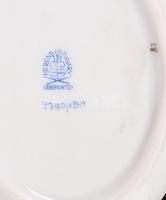 Viktória mintás, kézzel festett és aranyozott, jelzett Herendi tálka / 
Hand painted gold plated tin...