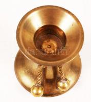 Díszített réz gyertyatartó, m:5 cm