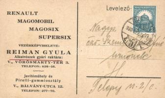Renault - Reiman, Budapest V. Vörösmarty tér 3.; Bruchsteiner és fia / automobile advertisement s: P...