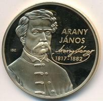 ifj. Szlávics László (1959-) DN Arany János 1817-1882 / Nagy Magyarok aranyozott fém emlékérem (40mm) T:PP