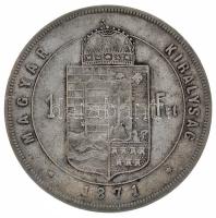 1871KB 1Ft Ag "Ferenc József / Középcímer" Körmöcbánya T:2-,3
Hungary 1871KB 1 Forint Ag &...