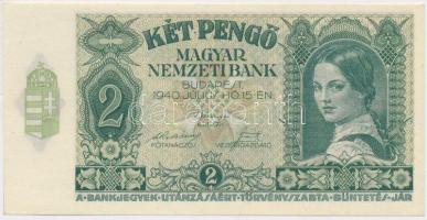 1940. 2P T:I Hungary 1940. 2 Pengő C:UNC  Adamo P2