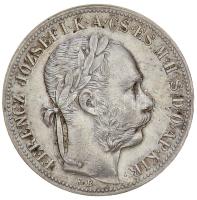 1882KB 1Ft Ag "Ferenc József / Barokk címer" Körmöcbánya T:1-,2 Hungary 1882KB 1 Forint Ag "Franz Joseph" Kremnitz C:AU,XF Unger III.: 1466, Huszár: 2141., Adamo M15