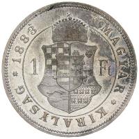 1883KB 1Ft Ag "Ferenc József / Barokk címer" Körmöcbánya T:2
Hungary 1883KB 1 Forint Ag &q...