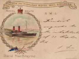 RMS Columba - David MacBrayne's Glasgow & Highland Royal Mail Steamers, litho (9 × 11.5 cm)