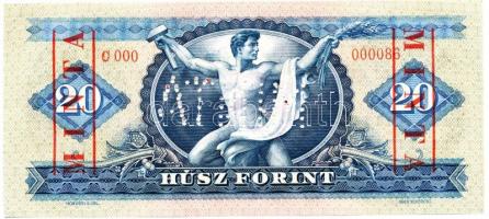 1969. 20Ft "MINTA" perforációval és felülnyomással eredeti "C000  00086", eredet...