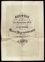 1887 A udvari vadászatok során kilőtt vadak kimutatása Joseph Biskruf udvari vadászmester saját kezű aláírásával / List of hunted animals in during the royal hunt with autograph signature of the hunter master 4p. 40x50 cm