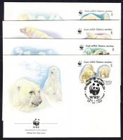 WWF: Jegesmedvék sor + 4 db FDC és CM WWF: Polar bears set + 4 FDC and CM