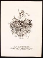 1923 I. világháborús hadviseltek bálja Münchenben meghívó és program / World War I. memorial ball for veterans 22x28 cm