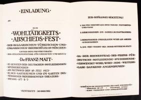 1923 I. világháborús hadviseltek bálja Münchenben meghívó és program / World War I. memorial ball fo...