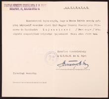 cca 1940 Magyar Nemzetiszocialista F. M. párt okmány / cca 1940 Hungarian National Socialist party document