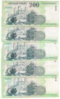 2001-2006. 200Ft "FB" (5x) T:III,III-