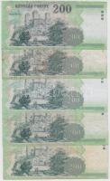 1998-2007. 200Ft "FB" "FG" "FD" (5x) T:III,III-