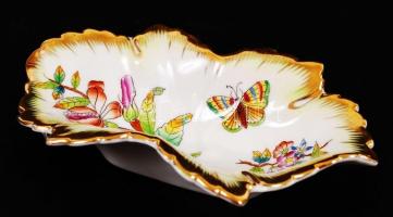 Herendi Viktória mintás tálka, kézzel festett jelzett, hibátlan, 15×8 cm/ Little hand painted Herend...