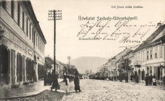 Székelyudvarhely, Kossuth utca, Florián Bogdán kereskedése, kiadja Gál János utóda / Kossuth street, Florian Bogdan's shop