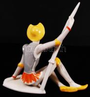 Drasche Don Quijote, kézzel festett, hibátlan, jelzett, m:18 cm