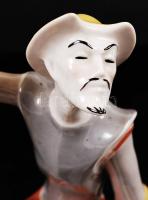 Drasche Don Quijote, kézzel festett, hibátlan, jelzett, m:18 cm