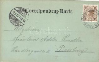 1899 Gänserndorf, Bahnhof, Kirchenplatz / railway station, church, floral