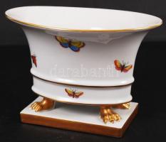 Herendi Rothschild ovális váza, kézzel festett, hibátlan, jelzett,  m:10 cm, h:15 cm