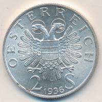 Ausztria 1936. 2Sch Ag Szavolyai Jenő herceg T:1-/2 Ausztria 1936. 2 Schilling Ag Eugen von Savoyen C:AU/XF