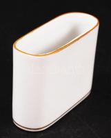 Herendi "Jó szerencsét" feliratú fogpiszkálótartó, kézzel festett, jelzett, hibátlan, m:6 ...