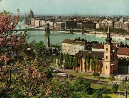 11 db MODERN többnyire használatlan, nagy méretű városképes lap (magyar, amerikai) / 11 modern mostl...