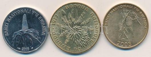 Ruanda 1977-2003. 10A + 20A + 50A T:2
Ruwanda 1977-2003. 10 Amafaranga + 20 Amafaranga + 50 Amafaran...