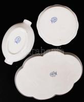 Herendi Viktória mintás tálkák, kézzel festett, jelzett, hibátlan, 13×8 cm, d:8 cm, 5×9 cm