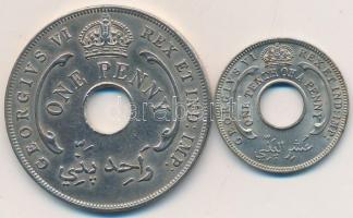 Angol Nyugat-Afrika 1938-1943. 1/10p + 1p T:2 British West Africa 1938-1943. 1/10 Penny + 1 Penny C:XF