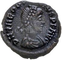 Római Birodalom / Cyzicus / I. Theodosius 383-392. AE4 Br (1.14g) Roma T:2- Roman Empire / Cyzicus / Theodosius I 383-392. AE4 Br "DN THEODOSIVS PF AVG / SALVS REIPVBLICAE - SMKB" Rome (1.14g) C:VF RIC 26b