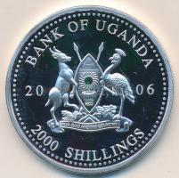 Uganda 2006. 2000Sh Ag "A labdarúgás halhatatlanjainak csarnoka - Olaszország 2000-es évek/Francesco Totti" T:PP Uganda 2006. 2000 Shilling Ag "Hall of Fame of football - Italy 2000's/Francesco Totti" C:PP