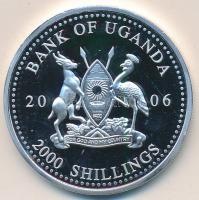 Uganda 2006. 2000Sh Ag "A labdarúgás halhatatlanjainak csarnoka - Brazília 2000-es évek/Ronaldo" T:PP Uganda 2006. 2000 Shilling Ag "Hall of Fame of football - Brazil 2000's/Ronaldo" C:PP