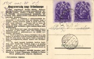 Vitéz Imrédy Béla, gróf Teleki Pál, Kánya Kálmán, on the back side: Magyarország nagy örömünnepe, vi...